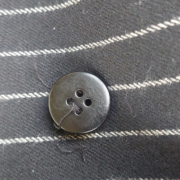 Vintage Y2K Armani Collezioni Pinstripe Wool Blend Blazer Black 8 - Picture 8 of 10